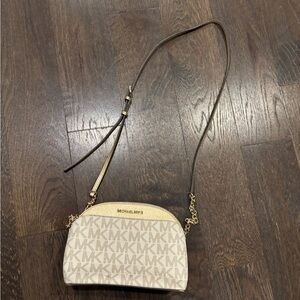 Michael Kors Beige and Brown Crossbody Bag